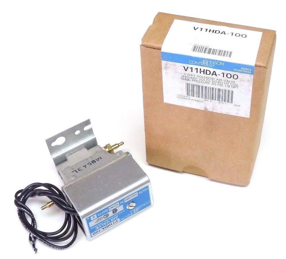 NIB JOHNSON CONTROLS V11HDA-100 SOLENOID AIR VALVE 440-480V, 50/60HZ, 1/8" NPT