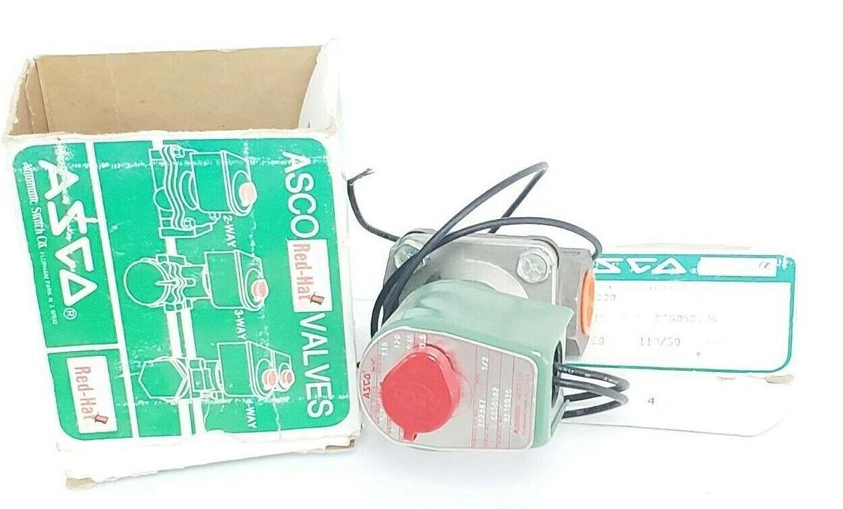 NIB ASCO 8210B30 SOLENOID VALVE PIPE: 1/2'' VOLTS/HZ: 120/60 110/50