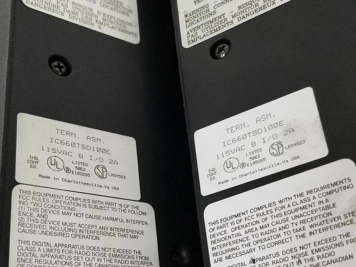 Used LOT OF 2 GE FANUC IC660TSD100E TERM. ASM. GENIUS MODULES 8-I/O 2A IC660TSD100