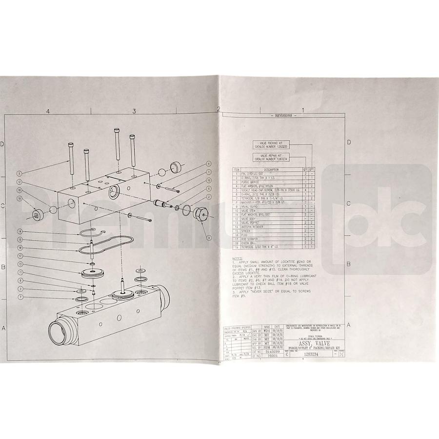 Used D.L. Thurrott / Quincy Compressor 1283234 Purge/Outlet 2" Valve Repair Kit NEW