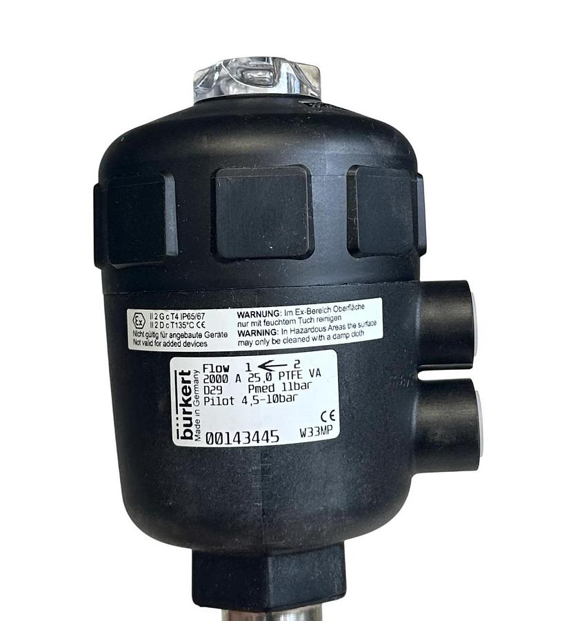BURKERT 2000 A 25,0 PTFE VA / 00143445 PNEUMATIC ANGLE SEAT VALVE 2/2-WAY NSMP