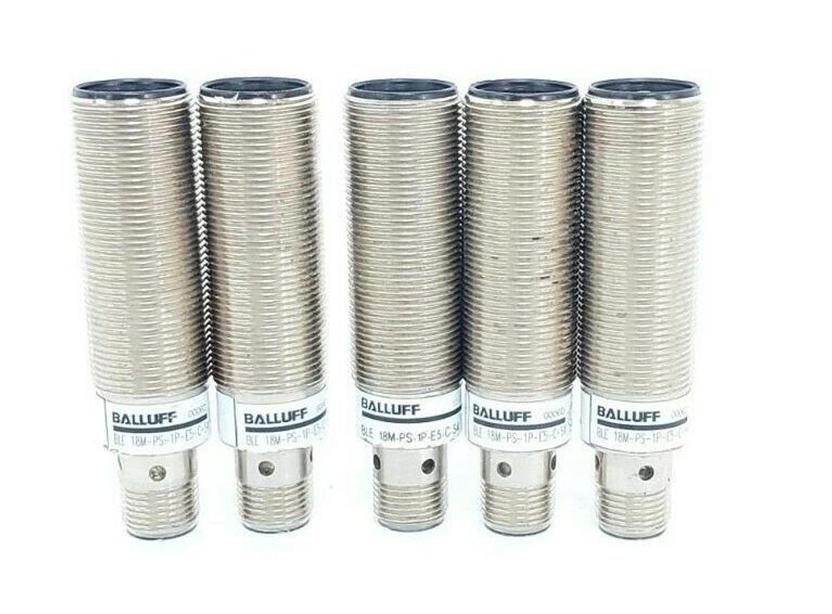 Used LOT OF 5 BALLUFF BLE-18M-PS-1P-E5-C-S4 RECEIVERS 551666, BLE18MPS1PE5CS4, 10-30