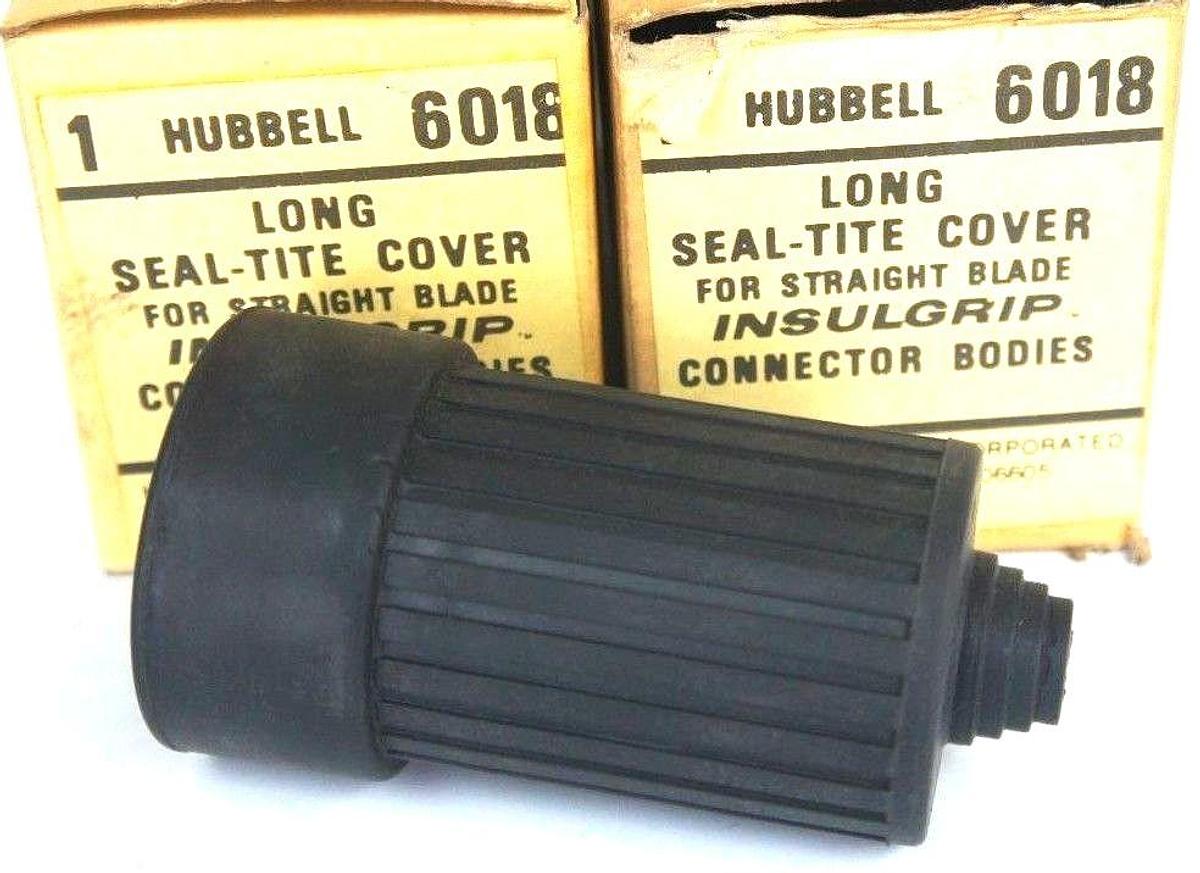 Used LOT OF 2 NIB HUBBELL 6018 LONG SEAL TITE COVER FOR STRAIGHT BLADE INSULGRIP CONN