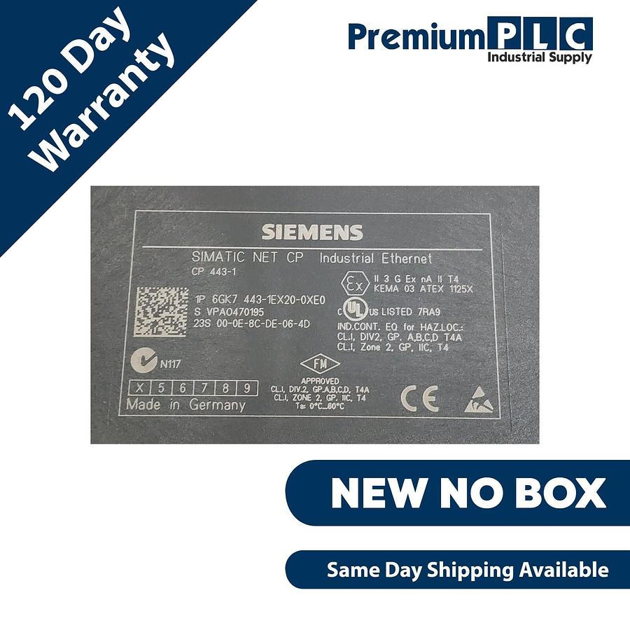 Used NEW SIEMENS 6GK7443-1EX20-0XE0 / 6GK7 443-1EX20-0XE0  SIMATIC NET CP 443-1