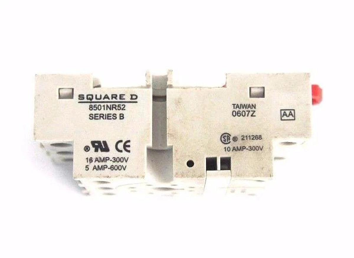 Used SQUARE D 8501NR52 RELAY SOCKET SER. B, 5-16 AMP, 300-600V