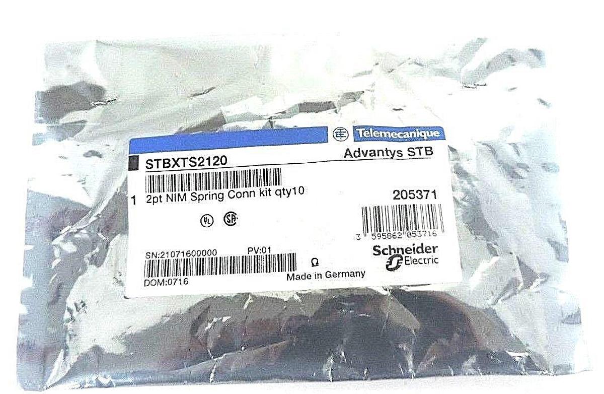 Used NEW TELEMECANIQUE STBXTS2120 ADVANTYS STB 2PT NIM SPRING CONN KIT QTY: 10