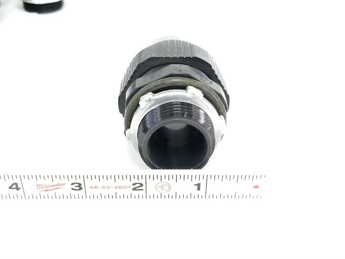 LOT OF 9 NEW THOMAS & BETTS FNMC-B ONLY LIQUID TIGHT BLACK CONNECTORS 1'' IN.