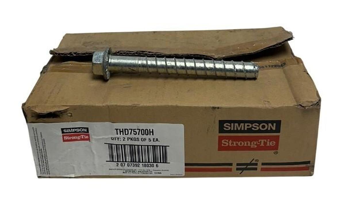 Used 10 SIMPSON STRONG-TIE THD75700H TITEN HD CONCRETE SCREW ANCHORS 3/4''x7'' NSMP