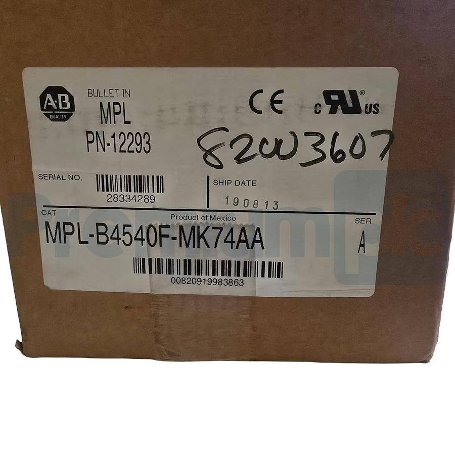 Used Allen-Bradley MPL-B4540F-MK74AA /A Kinetix MPL Servo Motor 460V w/Brake 24V NSMP