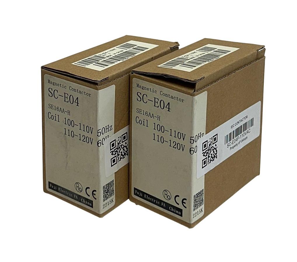 Used 2 FUJI ELECTRIC SC-E04-110VAC / SC-E04P-110VAC / SC-E04 CONTACTORS SE16AA-H NSMP