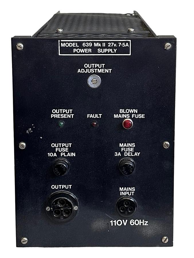 Used TDK LAMBDA MODEL 639 MK II POWER SUPPLY 27v 7.5A 110V 60Hz