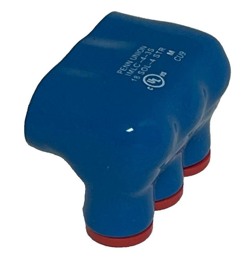 Box of 3 Penn-Union IMLC-4-3S Insulated Copper Connectors 3-Port 18 SOL - 4 STR