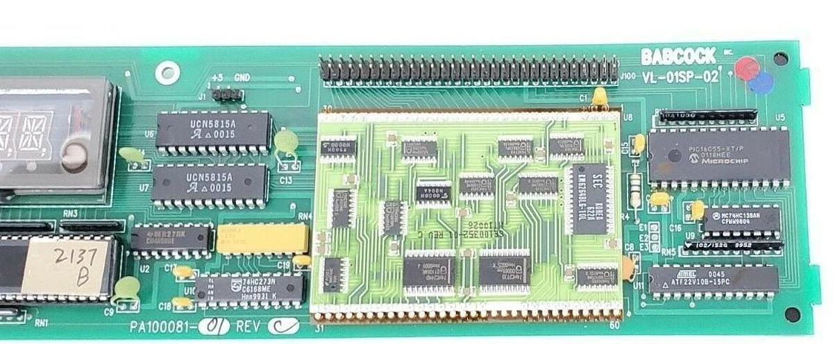 Used BABCOCK VL-01SP-02 PC BOARD DISPLAY ASSEMBLY PA100081-01 REV. C