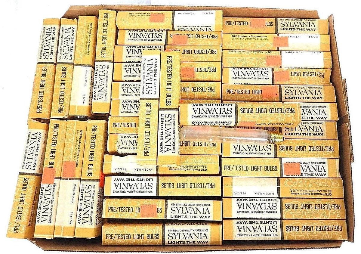 Used LOT OF 132 NEW GTE SYLVANIA T61/2-A BULBS 20W-120V EXIT