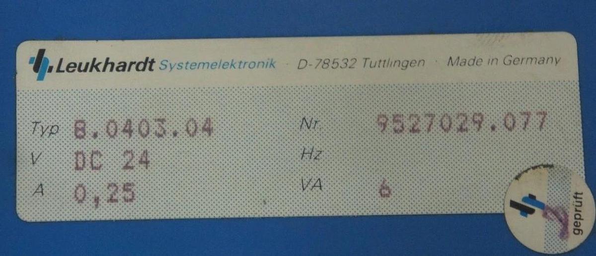 Used LEUKHARDT 8.0403.04 BK MIKRO 4 TIME DELAY RELAY 9527029.077