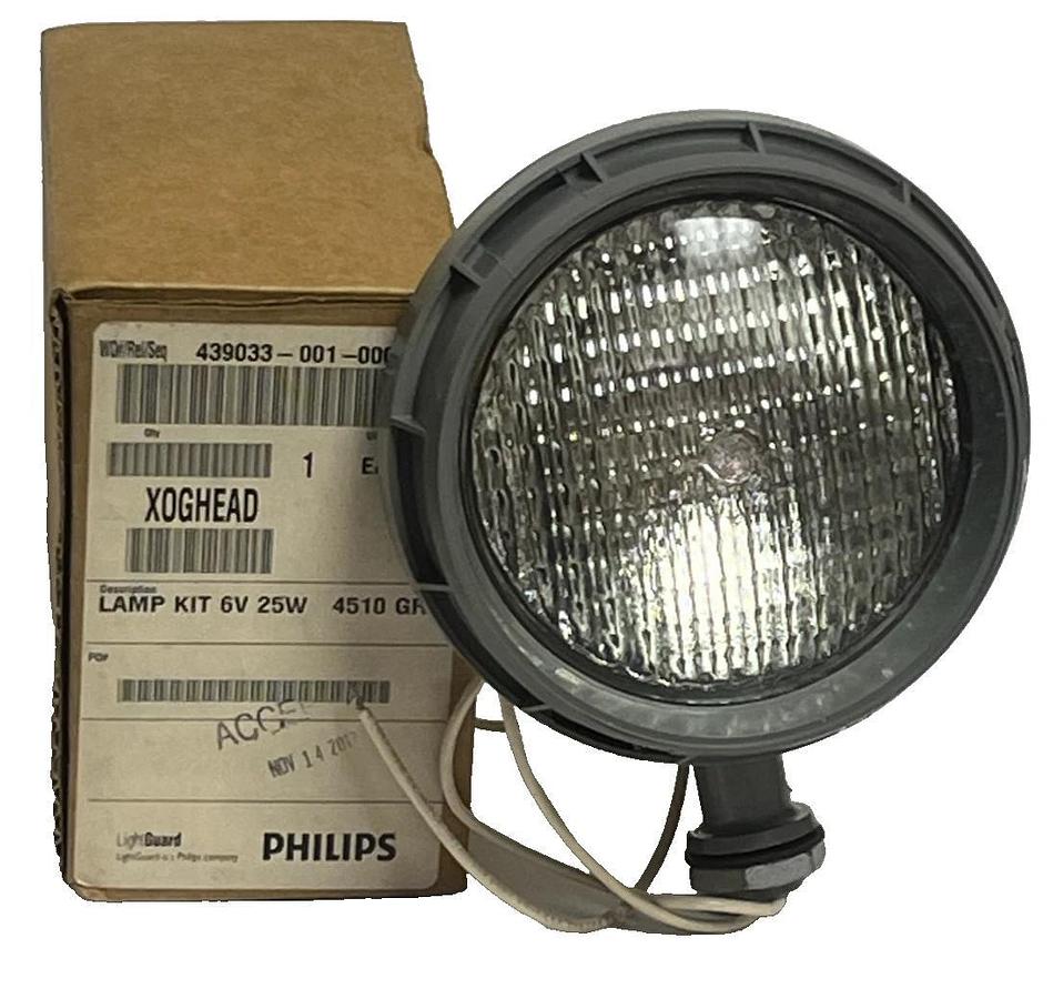 New Lightguard Philips XOG Head Lamp Kit 6V 25W 4510 Sealed Beam Emergency Light