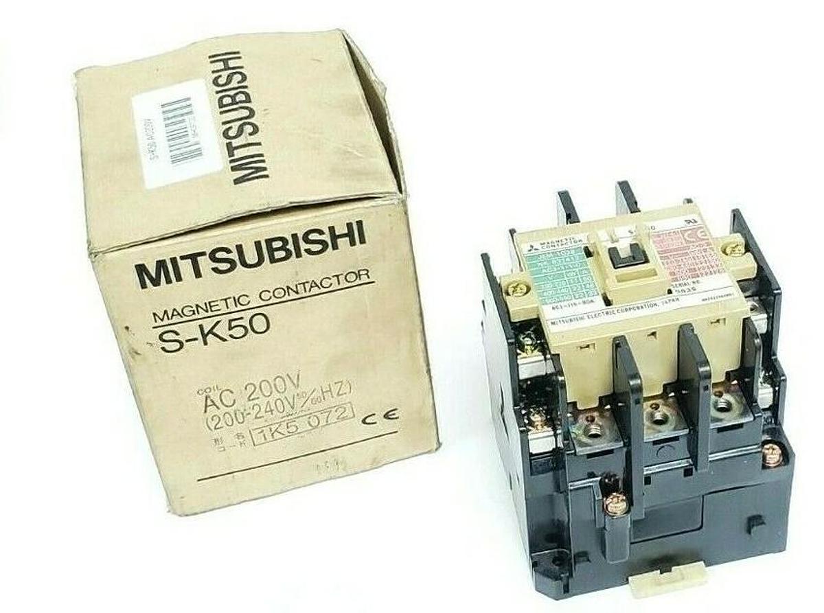 Used MITSUBISHI ELECTRIC S-K50 MAGNETIC CONTACTOR SK50, AC 200V