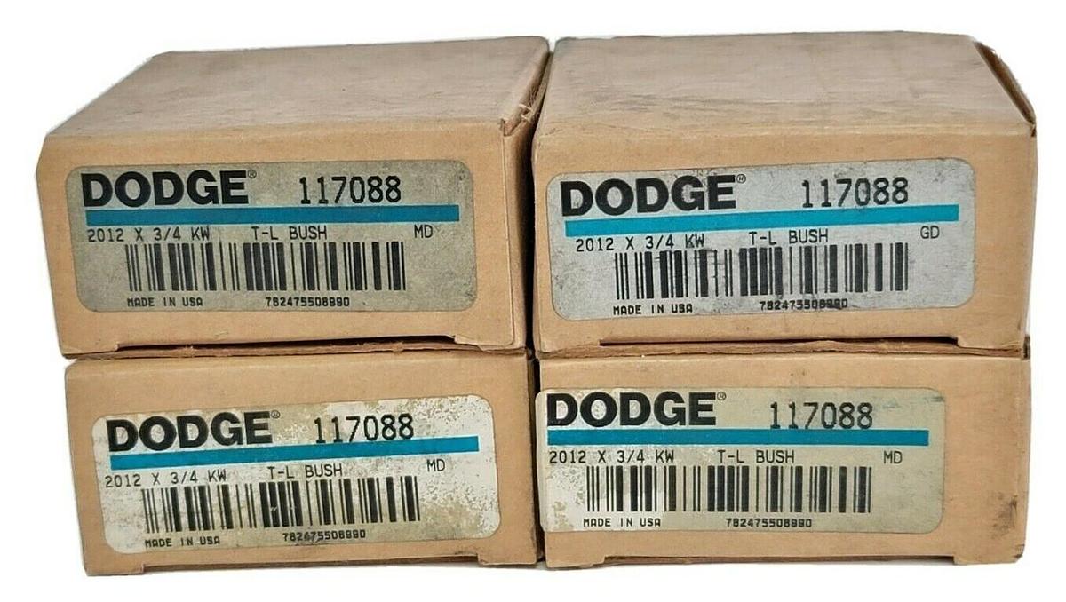 Used LOT OF 4 NIB DODGE 117088 2012 X 3/4 KW T-L BUSHINGS