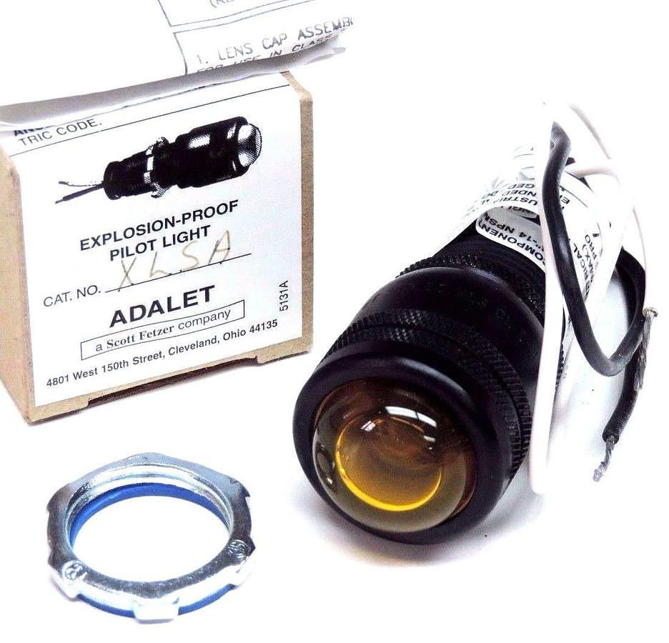 Used NIB ADALET XLSA EXPLOSION PROOF PILOT LIGHT 6W, 120V, 6S6 LAMP
