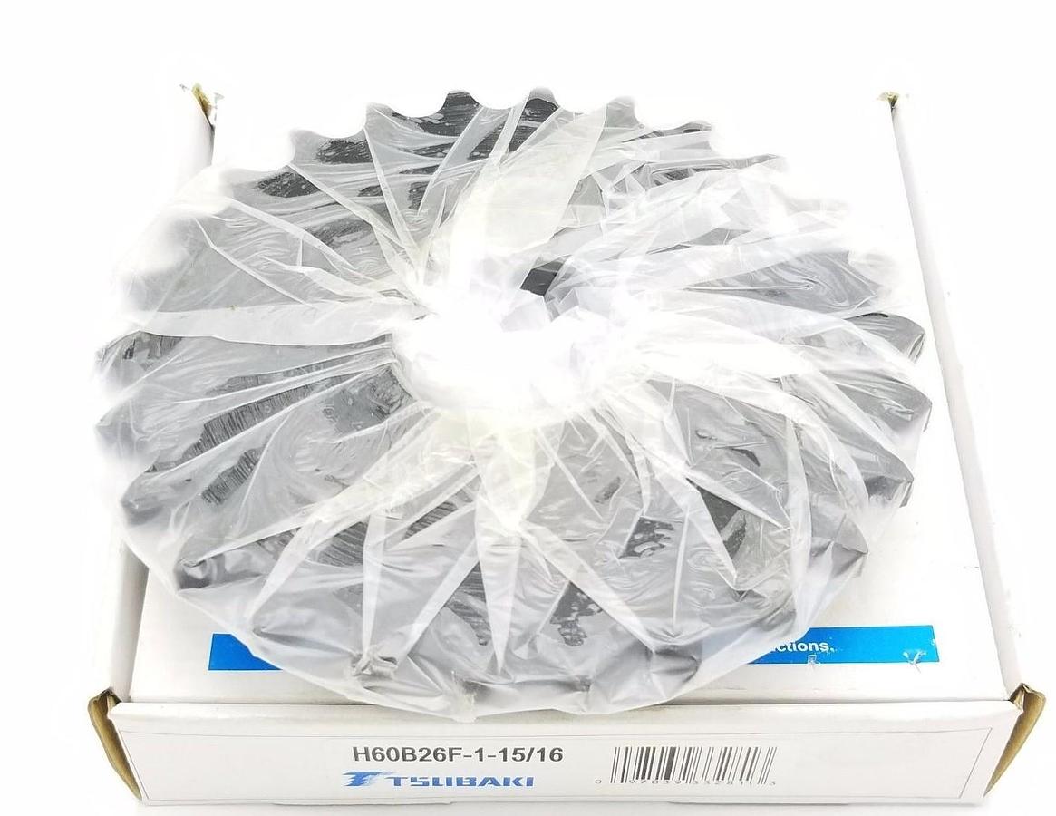 Used NIB TSUBAKI H60B26F-1R ROLLER CHAIN SPROCKET #60, 26 TEETH, 1-15/16" BORE