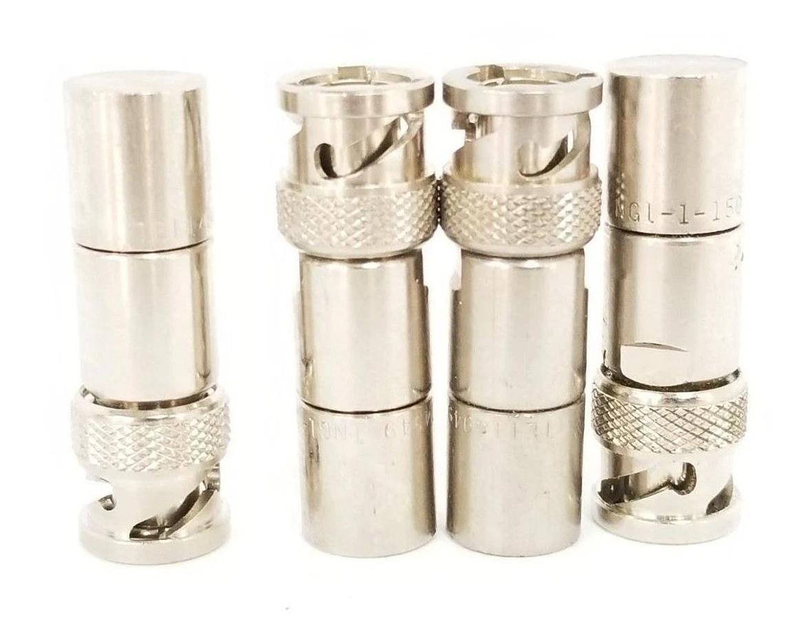 LOT OF 4 NEW TROMPETER TEI-14949-TNG1-1-150 COAXIAL CONNECTORS MALE 15MM DIA.