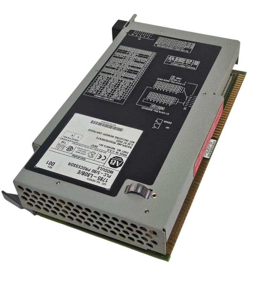 Used ALLEN BRADLEY 1785-L80B /E PLC-5/80 PROCESSOR MODULE REV. D01 F/W REV. B SER. E