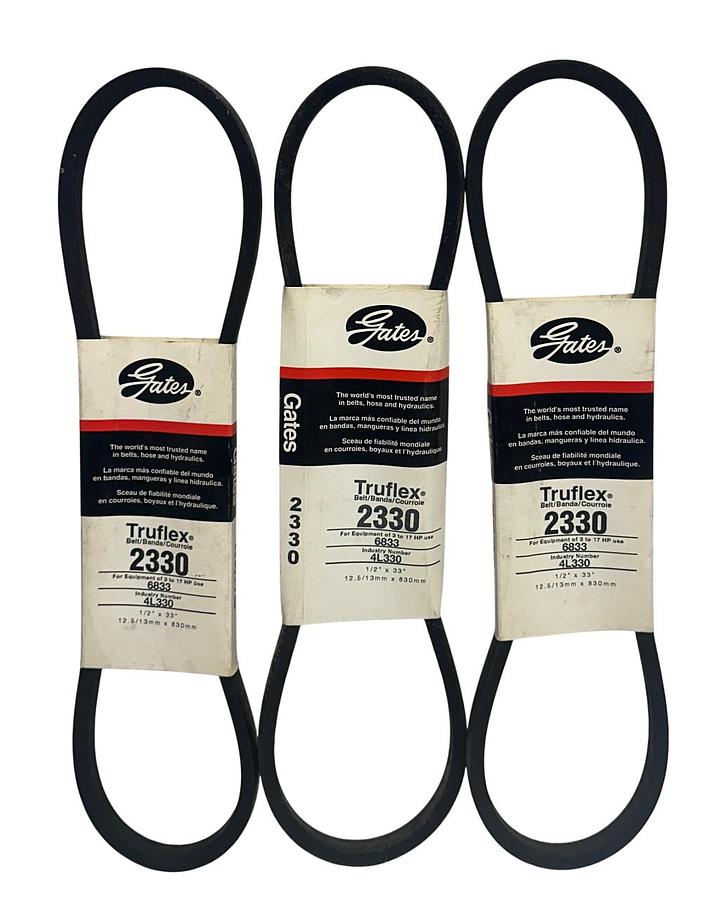 Used 4 GATES 2300 / 2330 Truflex LIGHT DUTY V-BELT 4L300 / 4L330 1/2''x33''/20'' NSMP