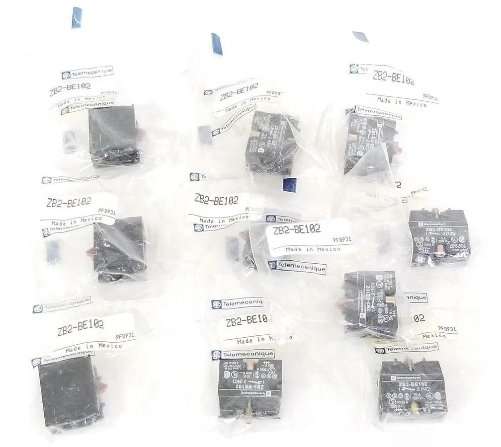 Used LOT OF 10 NEW TELEMECANIQUE ZB2BE102 CONTACT BLOCKS 10AMPS, 600V