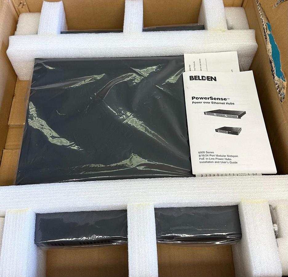 Used NEW BELDEN AX-6508 / AX6508 PowerSense 6000 SERIES ETHERNET HUB 3-SLOT 8-PORT