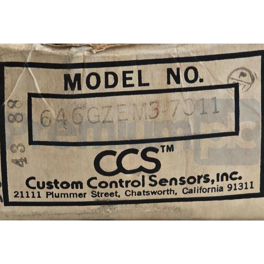 Used CCS Custom Control Sensors 646GZEM3-7011 Dual-Snap Ex Pressure Switch 45-375PSIG