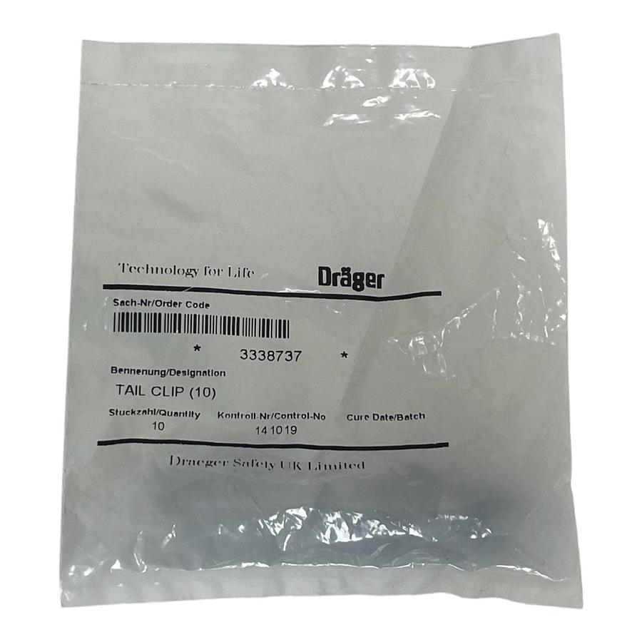 Lot of 10 Dräger 3338737 Tail Clip for Plus LDV SCBA  New Surplus Factory Sealed