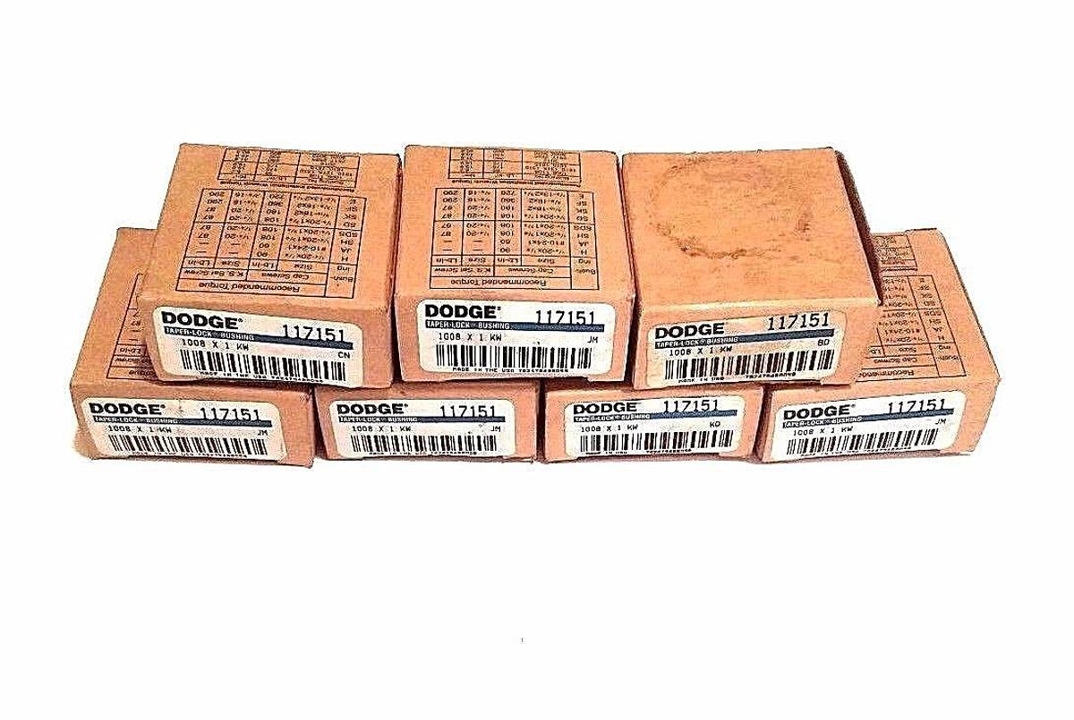 Used LOT OF 7 NIB DODGE 117151 TAPER-LOCK BUSHINGS 1008 X 1 KW