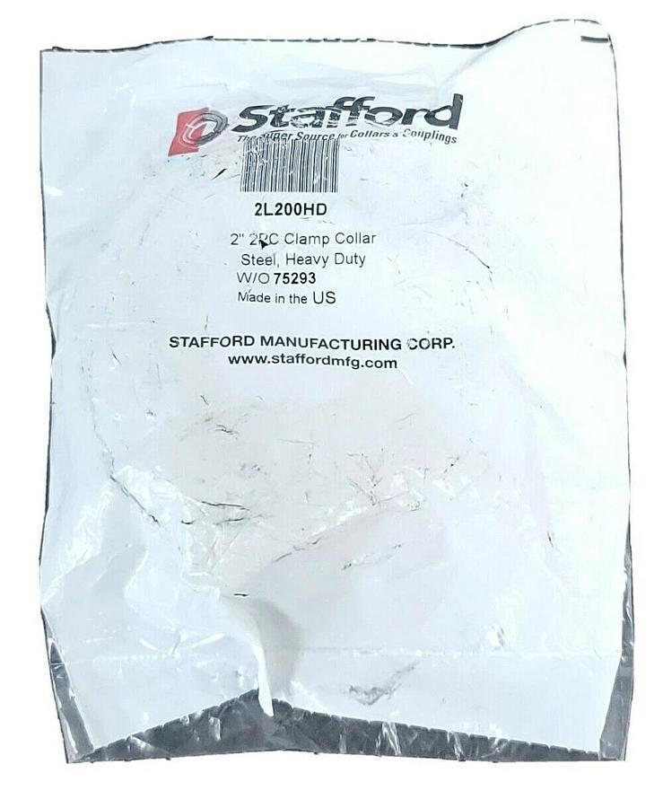 Used NEW STAFFORD 2L200HD 2'' 2PC CLAMP COLLAR STEEL, HEAVY DUTY W/ 75293