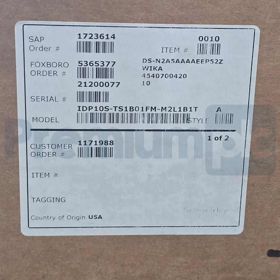Used Schneider Foxboro IDP10S-TS1B01FM-M2L1B1T Pressure Transmitter Dual WIKA Seals