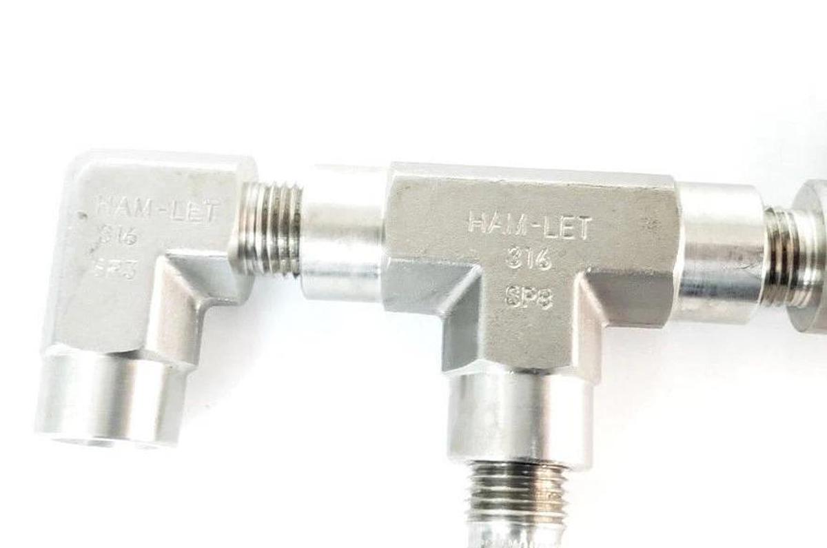 LOT OF 2 HAM-LET STEEL VALVE ASSEMBLIES 316-SL4, 316-SP5, 316-BT2 & (2) 316-SR3