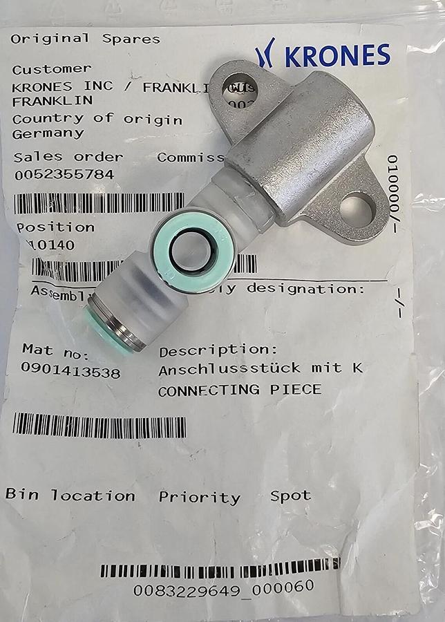 NEW KRONES 0901413538 CONNECTING PIECE