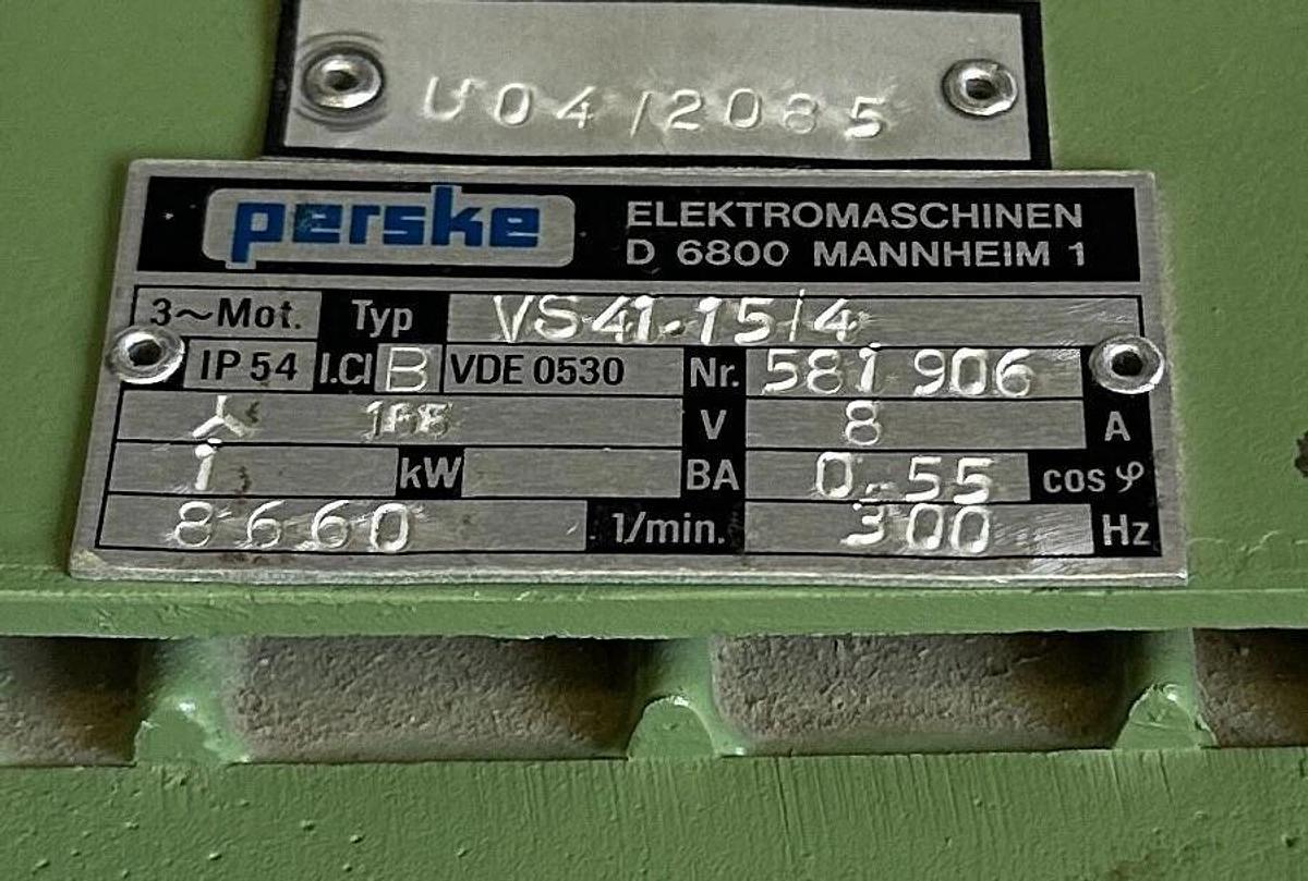 Used PERSKE VS41.15/4 / VS41154 SPINDLE MOTOR 165V 8A VDE 0530 581906 1kW 300Hz