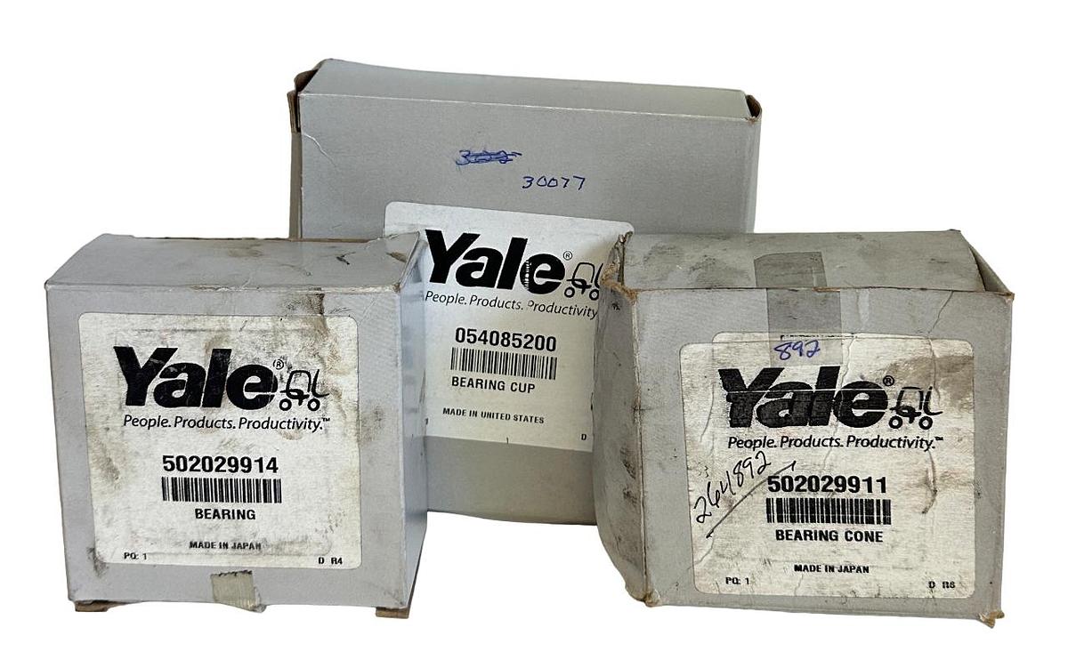 Used NEW LOT OF YALE FORKLIFT PARTS 502029911 / 502029914 / 054085200 OEM BEARINGS
