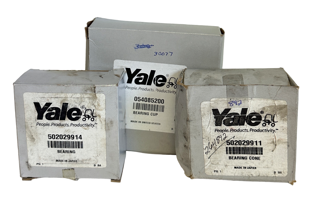 Used NEW LOT OF YALE FORKLIFT PARTS 502029911 / 502029914 / 054085200 OEM BEARINGS