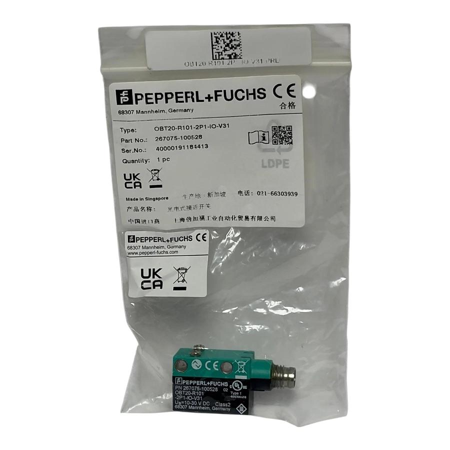 Pepperl+Fuchs OBT20-R101-2P1-IO-V31 Photoelectric Sensor Triangulation New