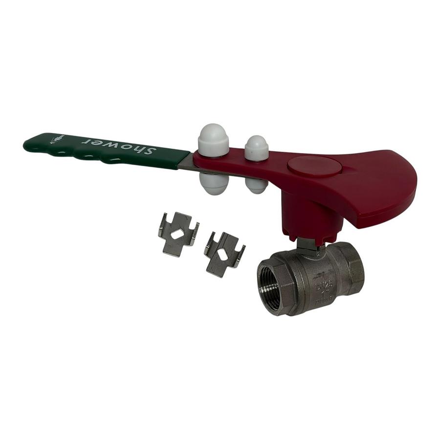 Used WESA 1" BSP SS Ball Valve Assembly Emergency Shower Safety Pull Lever