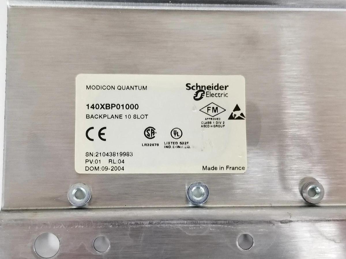 Used SCHNEIDER MODICON 140-XBP-010-00 10-SLOT BACKPLATE, SCE4350198275, 140XBP01000