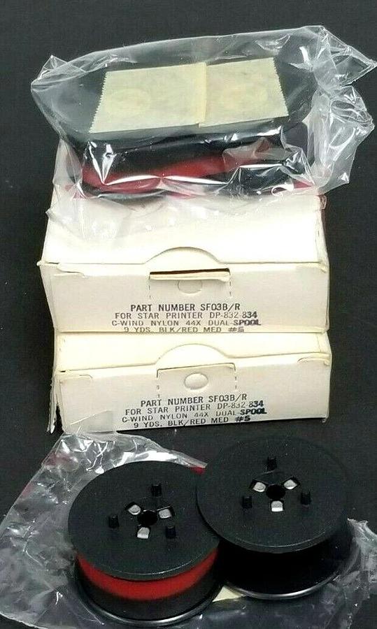 Used LOT OF 2 NIB STAR MICRONICS SF03B/R RIBBONS FOR DOT MATRIX C-WIND NYLON 44X DUAL