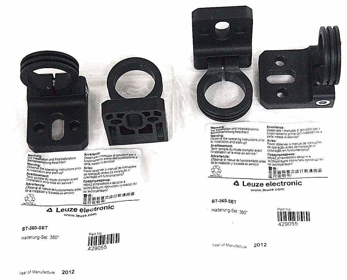 Used NIB LEUZE ELECTRONIC BT-360-SET HOLDER SET PART NO. 429055 - LOT OF 4