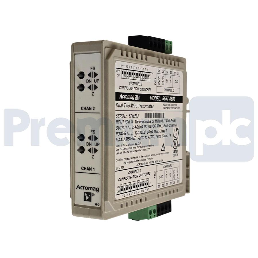 Used ACROMAG 656T-0600 600T DUAL TC/mV INPUT, TWO-WIRE TRANSMITTER 656T0600 NSMP