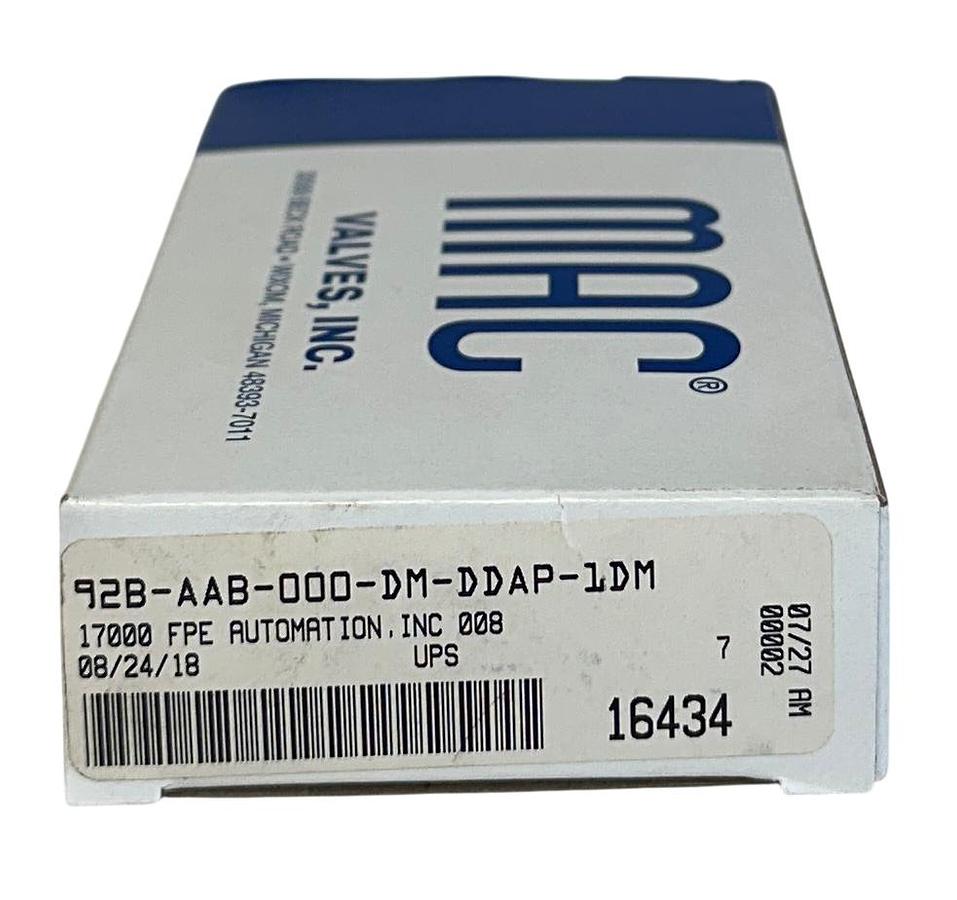 Used MAC 92B-AAB-000-DM-DDAP-1DM / 92BAAB000DMDDAP1DM SOLENOID VALVE 24VDC NSMP