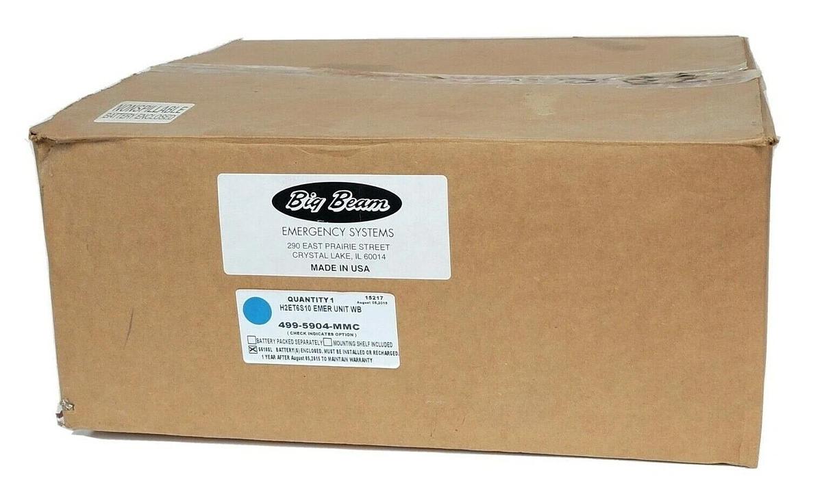Used NIB BIG BEAM EMERGENCY SYSTEMS 499-5904-MMC H2ET6S10 EMER UNIT WB