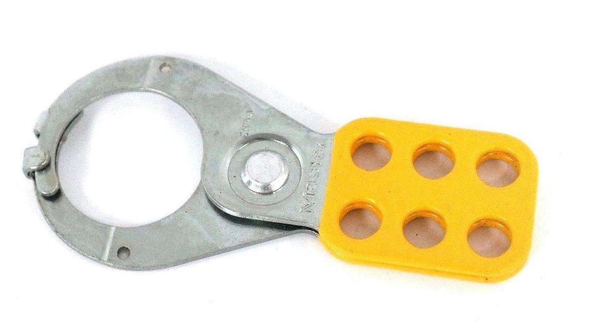 Used LOT OF 11 NEW MASTER LOCK 424 SAFETY LOCKOUT HASPS YELLOW