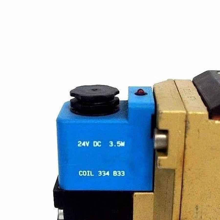 Used ROSS W6576A3407 SOLENOID VALVE 1-10 BAR W/ 334-B33 COILS 24VDC, 3.5W