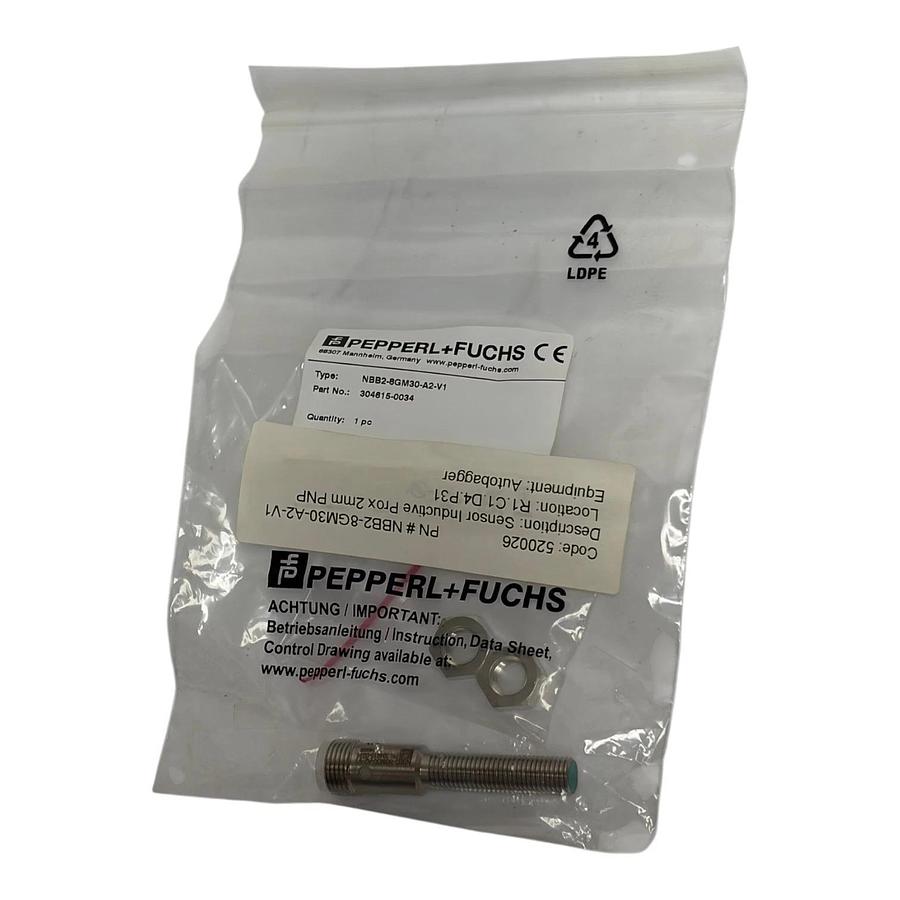 Pepperl+Fuchs NBB2-8GM30-A2-V1 Inductive Proximity Sensor PNP 2mm Flush New
